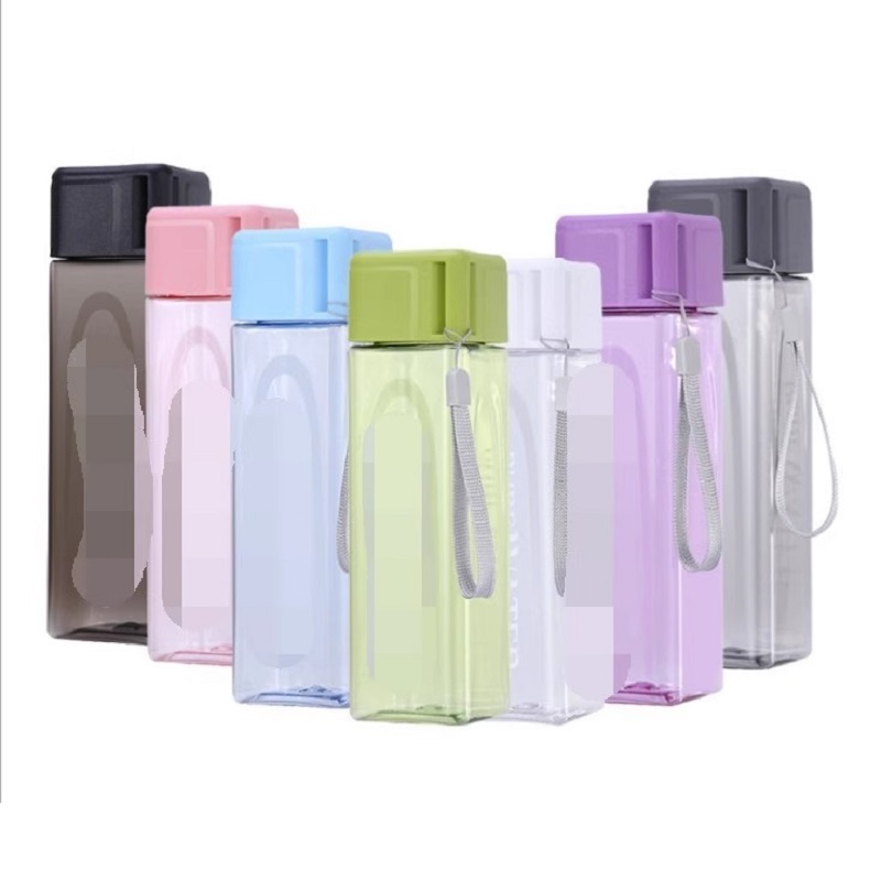Outdoor Sport Glass Water Bottle - 450 ml, 1 adet Şeffaf Kare