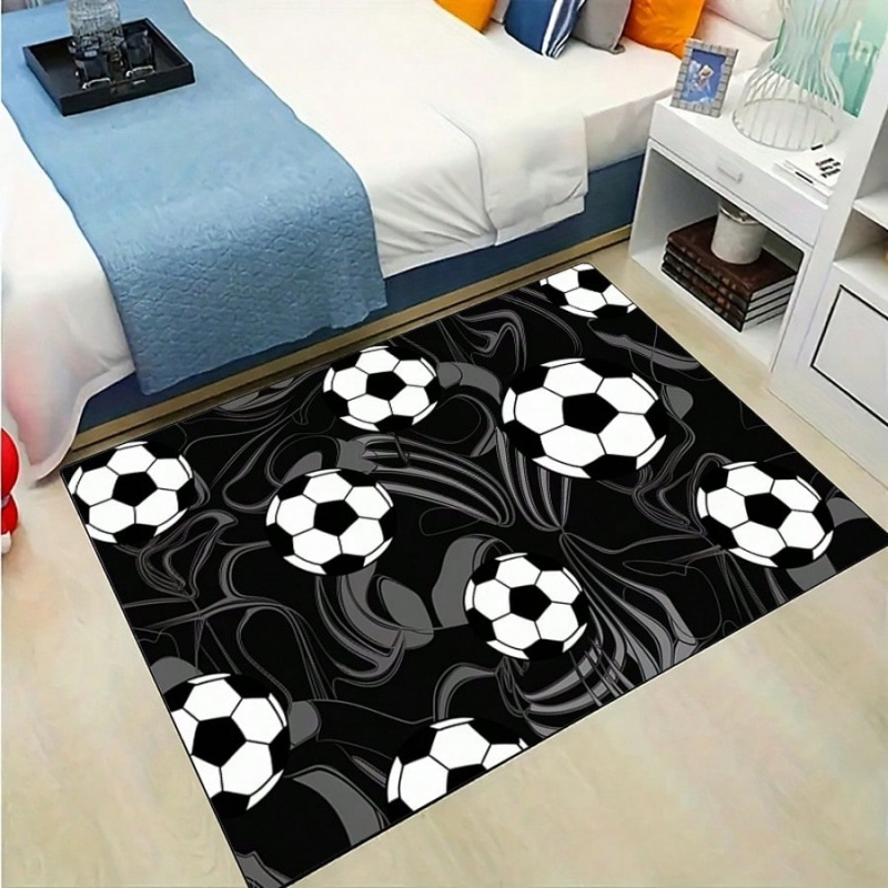 Outdoor Sport Flooring - Siyah Gri Girdaplı Futbol Baskılı Yer