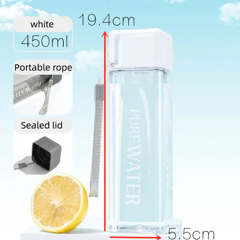 450 ml, 1 Adet Şeffaf Kare Mat - Outdoor Sport Glass Water Bottle incelemesi ve fiyatı