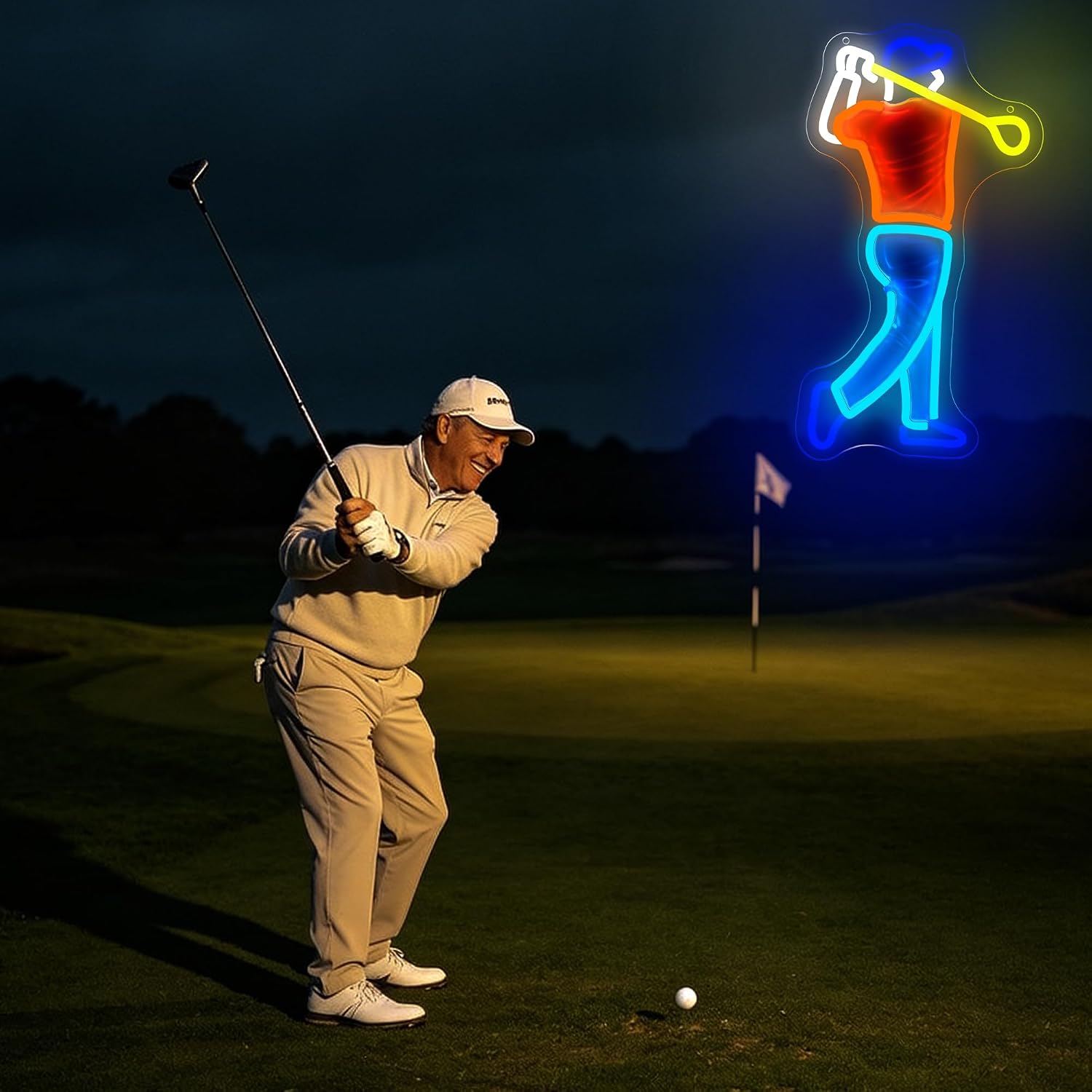 Golfçü Swing Neon Tabela USB G - Outdoor Sport Club incelemesi ve fiyatı