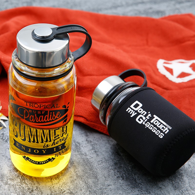Taşınabilir 1000 ml Cam Spor S - Outdoor Sport Glass Water Bottle incelemesi ve fiyatı