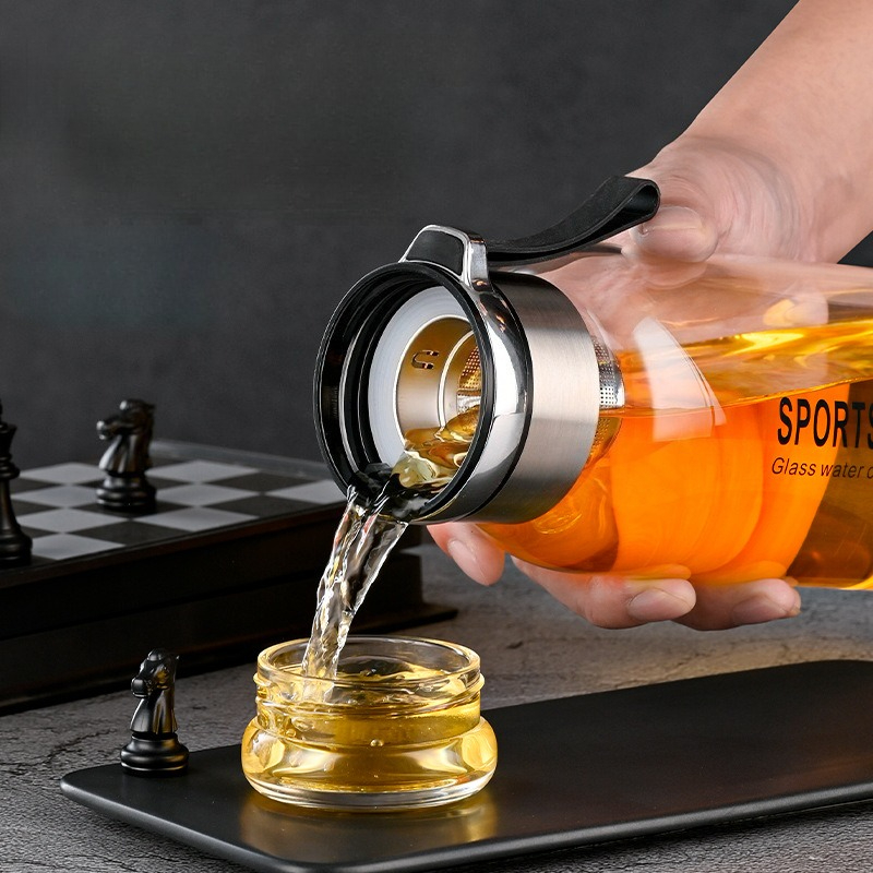 1.0/1.2 L Cam Su Şişesi Kumaş  - Outdoor Sport Glass Water Bottle incelemesi ve fiyatı